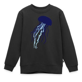 Qualle - Kinder Premium Organic Sweatshirt - Schwarz - Vorne - AI Model Kid Female (0cm)