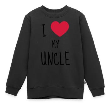 Oncle / Tante / Cousin / Cousine - Sweat Premium enfant bio - noir - Devant - AI Model Kid Female (0cm)
