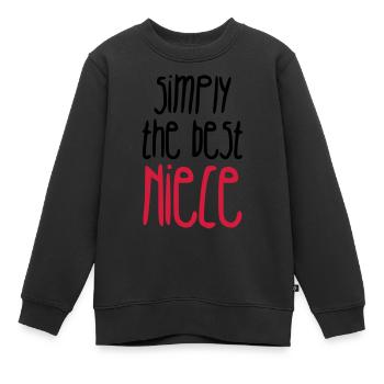 Niece Nichte Nièce Baby Bébé Family - Kids Premium Organic Sweatshirt - black - Front - AI Model Kid Female (0cm)
