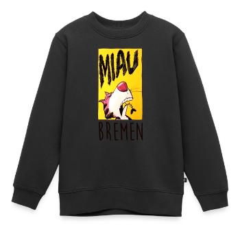 Bremer Stadtmusikanten Katze Miau - Kinder Premium Organic Sweatshirt - Schwarz - Vorne - AI Model Kid Female (0cm)