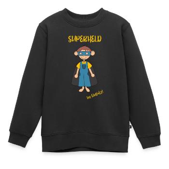 Superheld - Kinder Premium Organic Sweatshirt - Schwarz - Vorne - AI Model Kid Female (0cm)