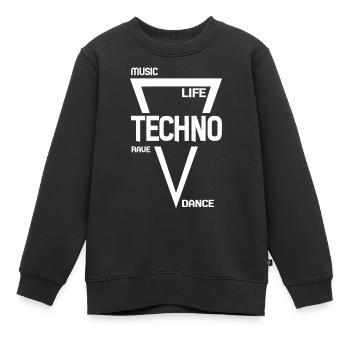 Rave-Techno-Musik - Kinder Premium Organic Sweatshirt - Schwarz - Vorne - AI Model Kid Female (0cm)