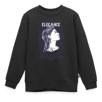 Eleganz ist Verweigerung - Kinder Premium Organic Sweatshirt - Schwarz - Vorne - AI Model Kid Female (0cm)