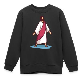 Unser Herr Jesus - Kinder Premium Organic Sweatshirt - Schwarz - Vorne - AI Model Kid Female (0cm)
