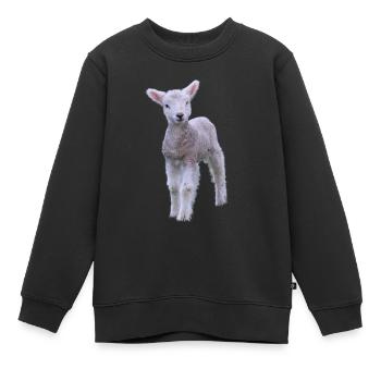 agneau mignon - agneau doux - Sweat Premium enfant bio - noir - Devant - AI Model Kid Female (0cm)