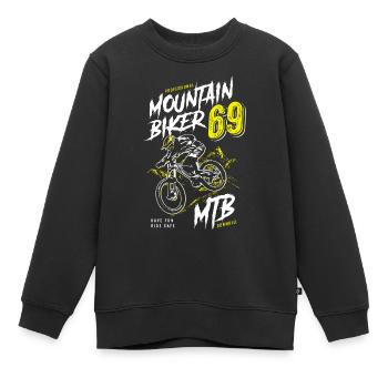 Mountainbike - Mountainbiker - Mountainbiken - MTB - Kinder Premium Organic Sweatshirt - Schwarz - Vorne - AI Model Kid Female (0cm)