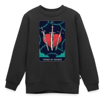 Tarot Karte Tarotkarte Three of Swords Karten lege - Kinder Premium Organic Sweatshirt - Schwarz - Vorne - AI Model Kid Female (0cm)