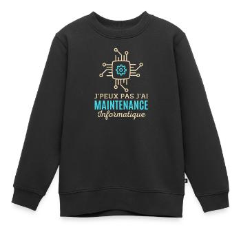 Maintenance informatique - Sweat Premium enfant bio - noir - Devant - AI Model Kid Female (0cm)