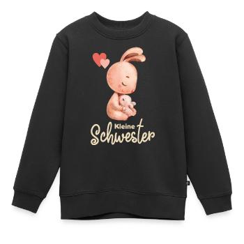 Hase Kleine Schwester - Kinder Premium Organic Sweatshirt - Schwarz - Vorne - AI Model Kid Female (0cm)