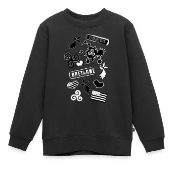 breizh T-Shirt Geschenk - Kinder Premium Organic Sweatshirt - Schwarz - Vorne - AI Model Kid Female (0cm)