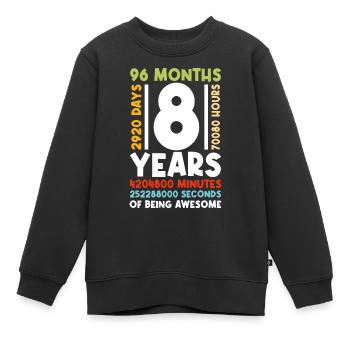 8. Geburtstag Kinder 8 Jahre Jungen Mädchen - Kinder Premium Organic Sweatshirt - Schwarz - Vorne - AI Model Kid Female (0cm)