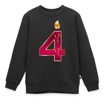 Bougie d’anniversaire du quatrième anniversaire - Sweat Premium enfant bio - noir - Devant - AI Model Kid Female (0cm)