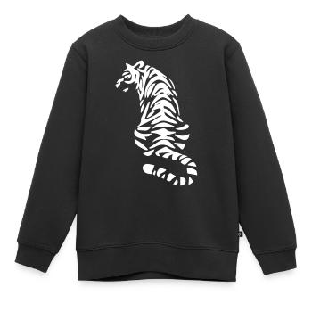 tiger - Kinder Premium Organic Sweatshirt - Schwarz - Vorne - AI Model Kid Female (0cm)