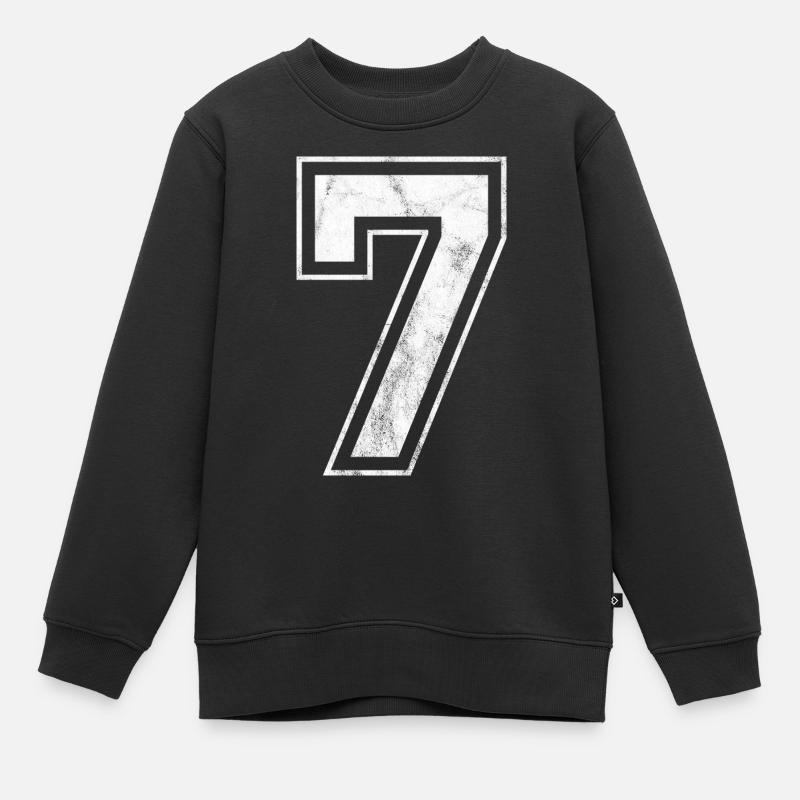 Numéro 7 - Sweat Premium enfant bio - noir
