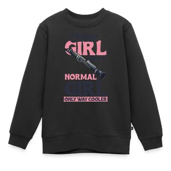 Clarinet Girl Klarinette Musikerin Geschenk - Kinder Premium Organic Sweatshirt - Schwarz - Vorne - AI Model Kid Female (0cm)