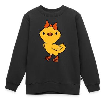 Chick Bow Fille - Sweat Premium enfant bio - noir - Devant - AI Model Kid Female (0cm)
