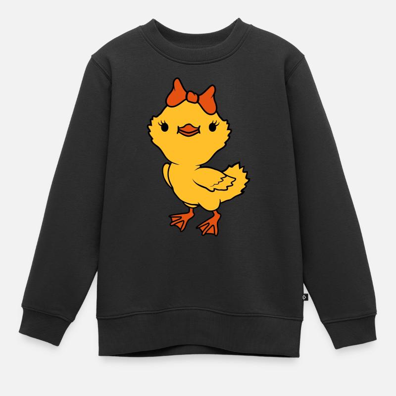 Chick Bow Fille - Sweat Premium enfant bio - noir