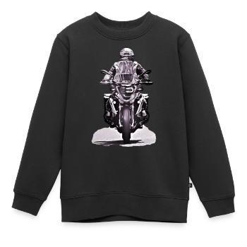 GS Motorradfahrer black - Kinder Premium Organic Sweatshirt - Schwarz - Vorne - AI Model Kid Female (0cm)