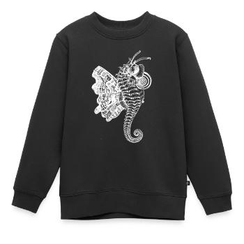 Surrealistic Artwork - Butterfly Seahorse Fusion - Kinder Premium Organic Sweatshirt - Schwarz - Vorne - AI Model Kid Female (0cm)