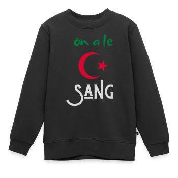 wir haben Blut Algerien - Kinder Premium Organic Sweatshirt - Schwarz - Vorne - AI Model Kid Female (0cm)