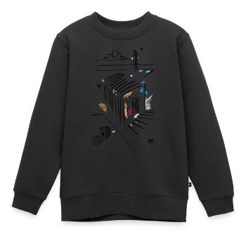 Architecture Nikosmos - Sweat Premium enfant bio - noir - Devant - AI Model Kid Female (0cm)