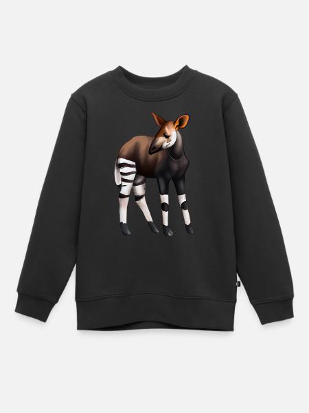 Süßes Okapi - Kinder Premium Organic Sweatshirt - Schwarz