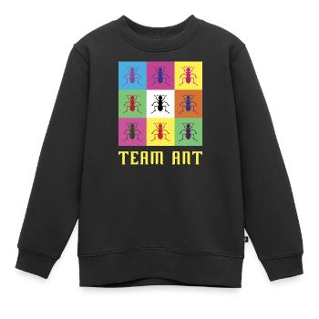 Team Ameise - Kinder Premium Organic Sweatshirt - Schwarz - Vorne - AI Model Kid Female (0cm)