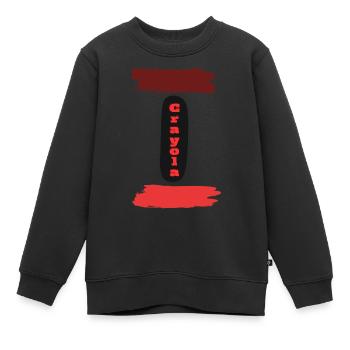 Crayon Crayola - Sweat Premium enfant bio - noir - Devant - AI Model Kid Female (0cm)