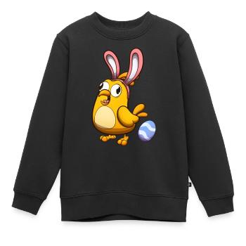 Mignon petit poussin de Pâques avec des oreilles de lapin - Sweat Premium enfant bio - noir - Devant - AI Model Kid Female (0cm)
