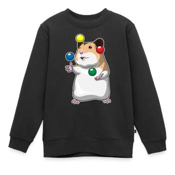 Jongleur hamster jongleur - Sweat Premium enfant bio - noir - Devant - AI Model Kid Female (0cm)