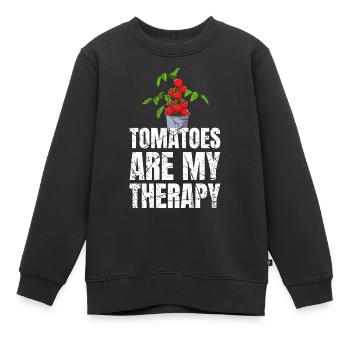Les tomates sont ma thérapie végétariennes et tomates - Sweat Premium enfant bio - noir - Devant - AI Model Kid Female (0cm)