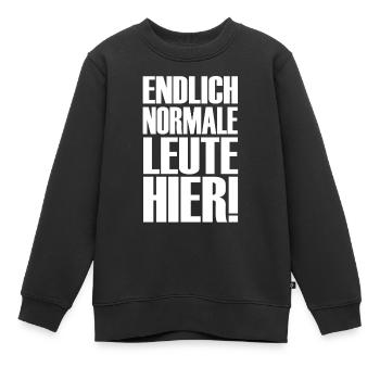 Endlich normale Leute hier! - Kinder Premium Organic Sweatshirt - Schwarz - Vorne - AI Model Kid Female (0cm)