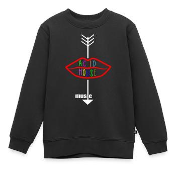 Lèvre du logo de la musique acid house - Sweat Premium enfant bio - noir - Devant - AI Model Kid Female (0cm)