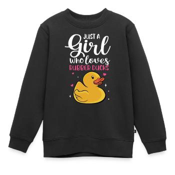 Women Just A Girl Who Loves Rubber Ducks Duckie Du - Kinder Premium Organic Sweatshirt - Schwarz - Vorne - AI Model Kid Female (0cm)