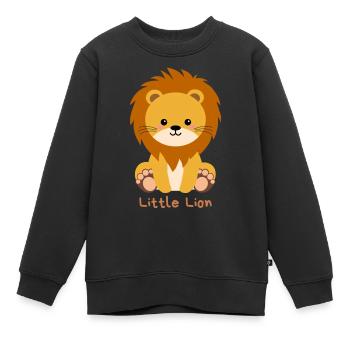 Kleiner Löwe - Kinder Premium Organic Sweatshirt - Schwarz - Vorne - AI Model Kid Female (0cm)