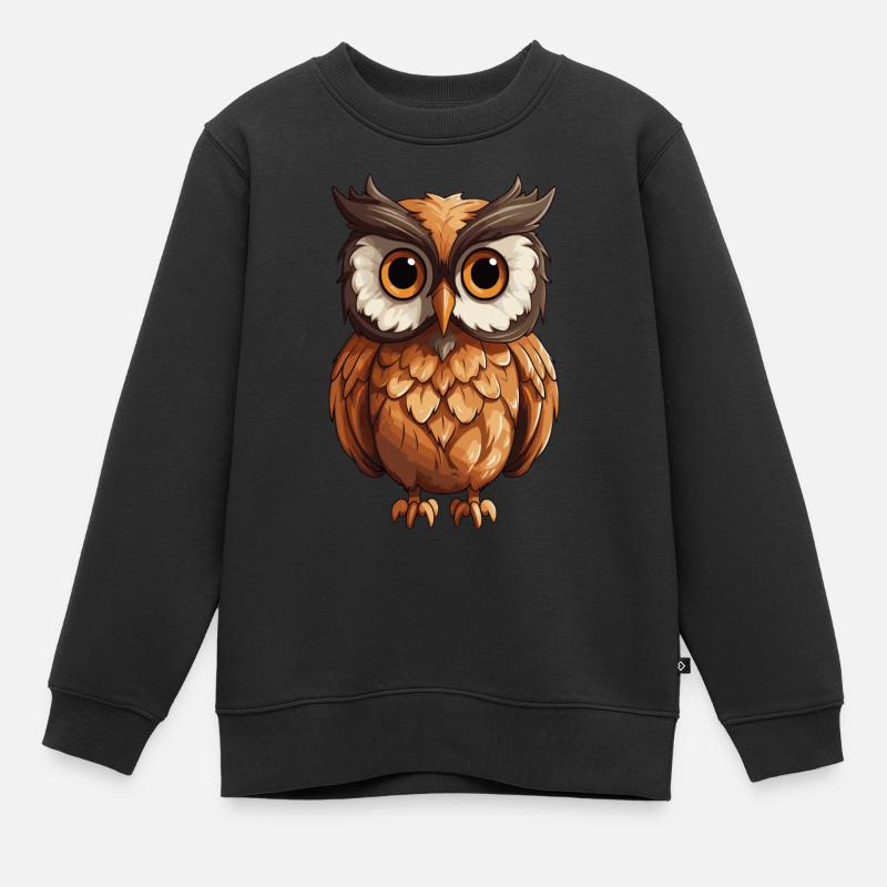 Eule - Kinder Premium Organic Sweatshirt - Schwarz