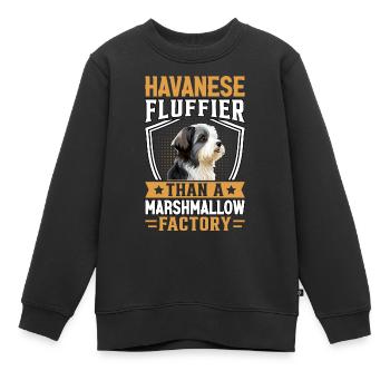 Le bichon havanais est plus moelleux qu’une usine de guimauves - Sweat Premium enfant bio - noir - Devant - AI Model Kid Female (0cm)