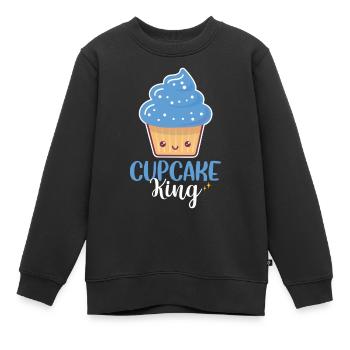 Homme Chef Pâtissier Mignon Blue Glaçage Cupcake King - Sweat Premium enfant bio - noir - Devant - AI Model Kid Female (0cm)