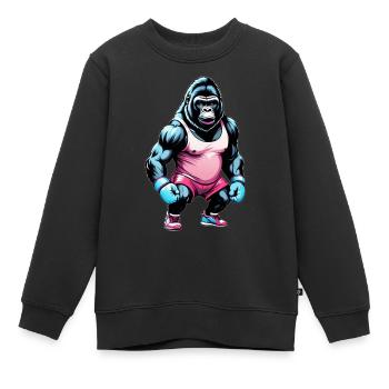 Gorilla Boxer Boxen - Kinder Premium Organic Sweatshirt - Schwarz - Vorne - AI Model Kid Female (0cm)