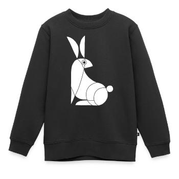 Lustiges weißes Kaninchen - Kinder Premium Organic Sweatshirt - Schwarz - Vorne - AI Model Kid Female (0cm)