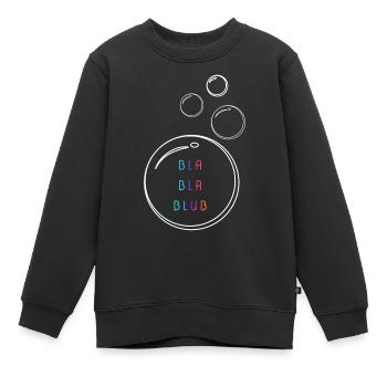 Bla bla blub - Kids Premium Organic Sweatshirt - black - Front - AI Model Kid Female (0cm)