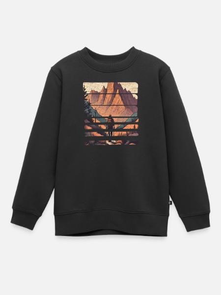 Randonnée montagnes - Sweat Premium enfant bio - noir