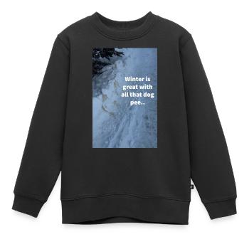 de chien au pays des merveilles d'hiver - Sweat Premium enfant bio - noir - Devant - AI Model Kid Female (0cm)