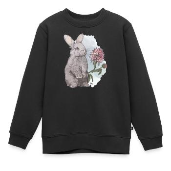 Veganuary 2024 Kaninchen - Kinder Premium Organic Sweatshirt - Schwarz - Vorne - AI Model Kid Female (0cm)