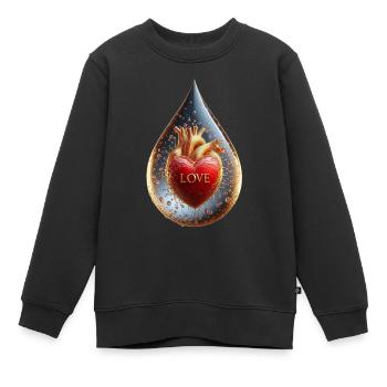 Liebe in einem Tropfen - Kinder Premium Organic Sweatshirt - Schwarz - Vorne - AI Model Kid Female (0cm)