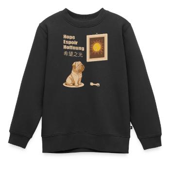 Image de chien et de balle de tennis - Sweat Premium enfant bio - noir - Devant - AI Model Kid Female (0cm)