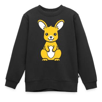 kangourou - Sweat Premium enfant bio - noir - Devant - AI Model Kid Female (0cm)