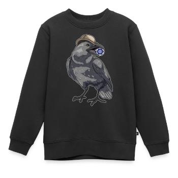 Crow Poker Jetons de Poker - Sweat Premium enfant bio - noir - Devant - AI Model Kid Female (0cm)