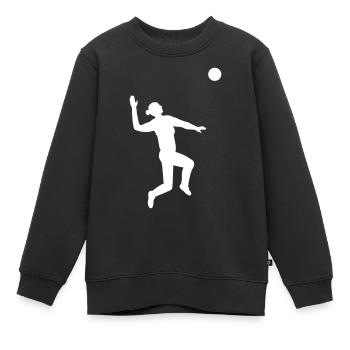 Dynamic serve in volleyball - Kids Premium Organic Sweatshirt - black - Front - AI Model Kid Female (0cm)