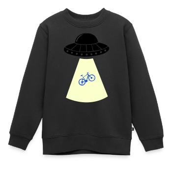 Vélo OVNI - Sweat Premium enfant bio - noir - Devant - AI Model Kid Female (0cm)